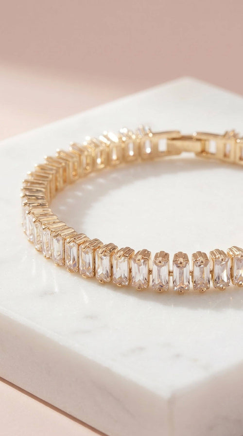 Baguette Cut Couture Crystal Tennis Bracelet