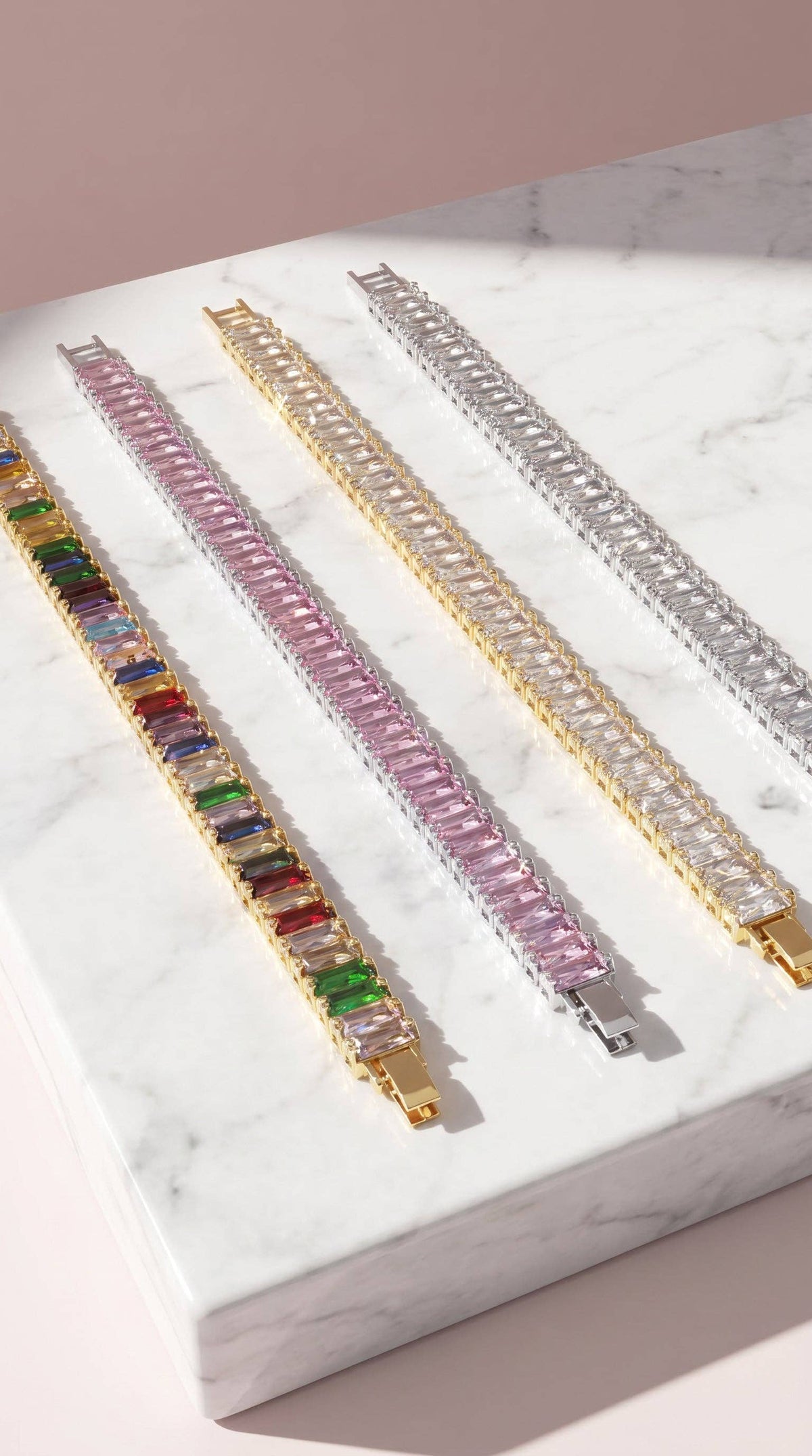 Baguette Cut Couture Crystal Tennis Bracelet