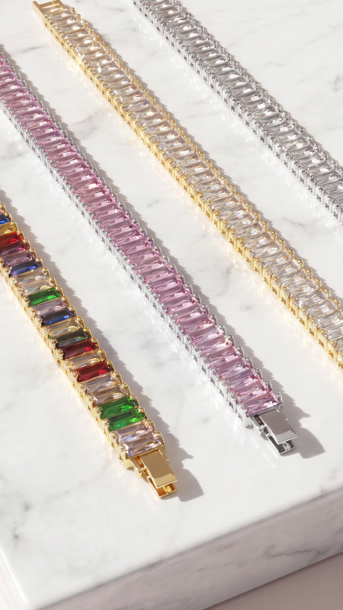 Baguette Cut Couture Crystal Tennis Bracelet