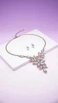 Flower Crystal Necklace & Earrings Set